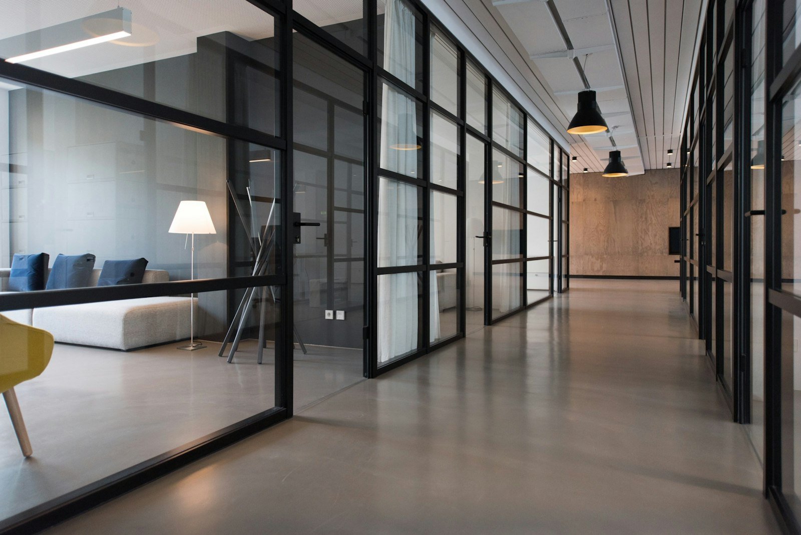 Modern studio workspace with large displays