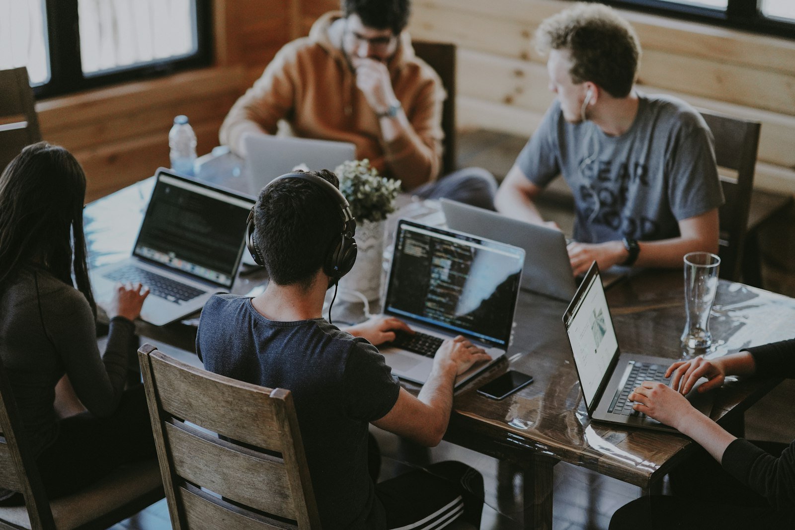 Team collaborating on a product launch